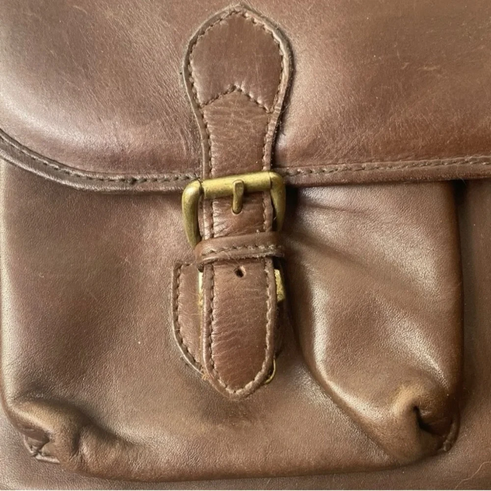 Ellington Leather Goods Brown Leather Briefcase With Shoulder Strap